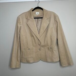 Cleo Corduroy Blazer Womens 18 Tan Stretch Cotton 3-Button Professional Jacket